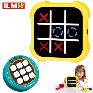 휴대용 Tic Tac Toe 게임 콘솔 - 모든 연령대를 위한 휴대용 전자 퍼즐, 기억력 훈련 및 몬테소리 선물이 포함된 여행용 장난감
