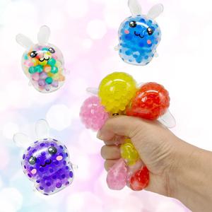 Squishy Bunny LED 스트레스 볼 - 어린이를 위한 무작위 색상 소프트 피젯 장난감 소녀, 부활절 바구니 스터퍼, 감각 불안 완화 선물