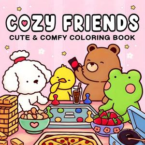 Cozy Friends 색칠하기 책 - 디럭스 에디션 페인트 바이 넘버 키트, 스트레스 해소 및 휴식, 휴일 및 생일에 이상적