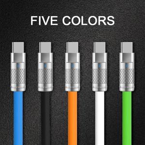 120W 6A 초고속 충전 유형-C 액체 실리콘 케이블 Xiaomi Huawei 용 빠른 충전 USB C 라인 삼성 USB C 전화 데이터 와이어