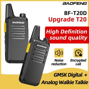 2PCS Baofeng BF-T20D GMSK 디지털 워키 토키 소음 감소 라디오 암호화 된 통화 여행용 휴대용 USB 충전기 VOX