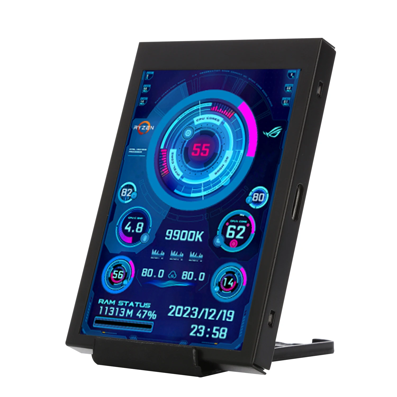 새로운 3.5 인치 IPS TYPE-C 보조 화면 컴퓨터 CPU GPU RAM HDD 모니터 USB 디스플레이 자유롭게 AIDA64