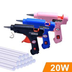 20W 핫멜트 접착제 총 DIY 미니 가정용 산업 총 열 온도 온도 EU 전기 수리 도구 사용 7mm 접착제 스틱