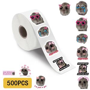500PCS 슬픈 햄스터 스티커 낙서 향수 편지지 빈티지 DIY 스크랩북 노트북 수하물 전화 기타 스크랩북 스티커