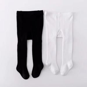 1/2pcs 유아 아기 소녀 스타킹 소녀를위한 니트 신생아 스타킹 캐주얼 유아 팬티 스타킹 화이트 블랙 레깅스 0-24 개월 꽉