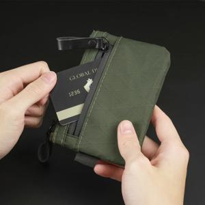 X-Pac 지퍼 파우치 RFID 차단 현금 및 카드 지갑 - 탄소 중립 비바람에 견디는 직물, YKK 지퍼, 블랙으로 제작