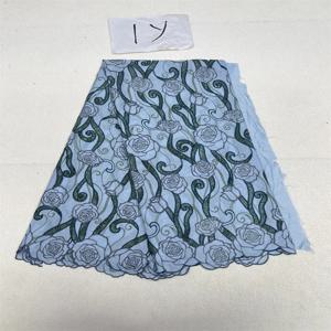 나이지리아 레이스 직물 패션 여성 아프리카 얇은 명주 그물 레이스 럭셔리 수제 구슬 장식 조각 직물 결혼식 1 야드