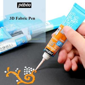 1PC PEBEO Setacolor 3D 패브릭 페인트 20ml 영구 무독성 섬유 후크 라인 펜 방수 Diy 손으로 그린 ​​옷 안료