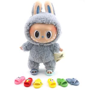 17cm 인형 신발에 적합한 라부부 신발, 상어 모양 슬리퍼 장난감, 캐주얼 샌들 인형 액세서리, 라부부 복장
