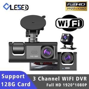 WiFi 3 채널 자동차 DVR 3 방향 대시 캠 차량 내 카메라 DVR 레코더 FHD 1080P 비디오 미니 레지스터 대시 캠 캠코더