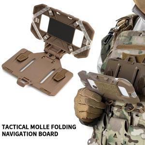 전술 MOLLE 전화 홀더, 접이식 탐색 보드, 핸드폰 홀드 기어, Airsoft 사냥 조끼 액세서리