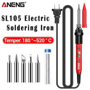 ANENG SL104/SL105 전기 납땜 인두 전문 110V/220V 조정 가능한 EU/US 온도 휴대용 키트 용접 솔더 수리