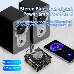 YS-AP100L 스테레오 블루투스 디지털 앰프 100W+100W 서브우퍼 AUX USB 사운드 카드 입력 3.5mm 액티브 스피커 출력
