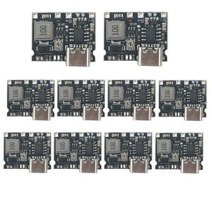 10 리튬 이온 18650 3.7V 4.2V 배터리 충전기 보드 유형-C 2A 배터리 고속 충전 모듈 DC-DC 스텝 업 부스트 모듈-AB01