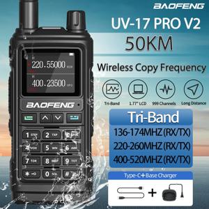 Baofeng UV-17 Pro V2 워키 토키 트라이 밴드 무선 복사 주파수 장거리 강력한 Type-C UV-5R UV-21 Pro Ham 양방향 라디오