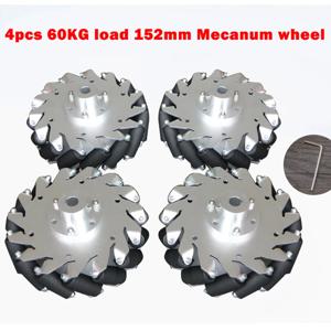 4개/대 60KG 큰 하중 152mm 6인치 금속 메카넘 휠 로봇 자동차 전방향 타이어