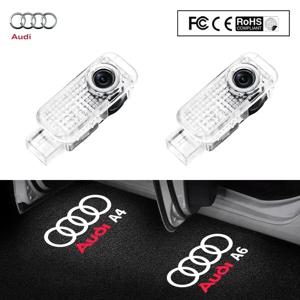 2pcs 자동차 문 LED 환영 빛 아우디 A1 A3 A4 A5 A6 A7 A8 Q3 Q5 Q7 Q8 레이저 프로젝터 로고 장식 램프 자동차 액세서리
