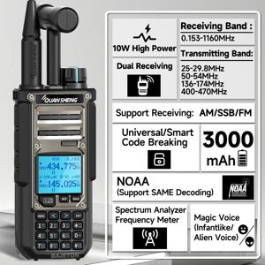 Quansheng TK11 8 워키 토키 10W 멀티 밴드 AM USB LSB CW 27MHz CB LW MW SW SSB NOAA 스펙트럼 분석기 K5 8 양방향 라디오