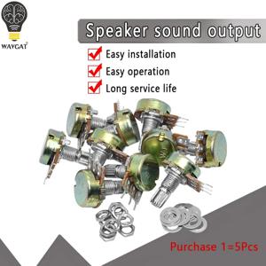 WAVGAT 10PCS WH148 선형 전위차계 B1K B2K B5K B10K B20K B50K B100K B250K B500K B1M 15mm 샤프트 너트 와셔 3pin WH148