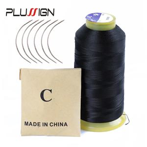 Plussign 머리 바느질 바늘 및 가발 만들기위한 스레드 1 롤 2000 미터 스레드와 12Pcs 바느질 바늘 총 제직