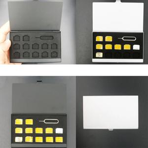 알루미늄 휴대용 휴대폰 메모리 SIM 카드 보관함 케이스, 보호 홀더, 블랙 패키지 보관함, 애플 삼성 56 용