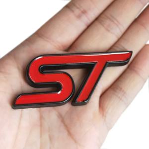 금속 레드 블루 ST 프론트 그릴 스티커 자동차 헤드 그릴 엠블럼 배지 크롬 스티커 for FORD FIESTA FOCUS MONDEO 자동차 자동차 스타일링