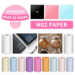 Phomemo 감열지 M02 시리즈 라벨 프린터 용 자체 접착 인쇄 가능 스티커 라벨 인화지 3 롤/박스 20 년 유지