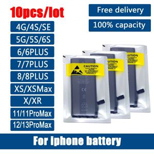 10 개/몫 새로운 0 사이클 Oem 휴대 전화 배터리 iPhone 4 4S 5 5S 5C SE 2020 6 6S 7 8 Plus X XR XS 11 12 13 Mini SE2 Pro Max