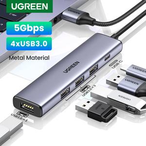UGREEN USB C 허브 분배기 어댑터, 맥북 프로, 아이패드 프로, 삼성 갤럭시 노트 10, S10 용, 4 포트, USB C타입-USB 3.0 허브