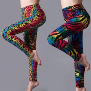 CUHAKCI 하이 웨이스트 레깅스 Sportwear 운동 여성 Jeggings 탄성 바지 레오파드 여름 프린트 스트라이프 섹시한 피트니스 레깅스