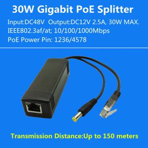10/100/1000M IEEE802.3af/at PoE 분배기 30W 고전력 이더넷을 통한 전력 공급 분배기