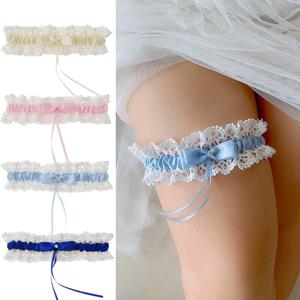 여성용 섹시한 나비 레이스 다리 링 란제리, 꽃 가터 벨트, 나비 매듭 다리 루프, 웨딩 신부 코스프레, 로리타 소녀 스타킹 서스펜더