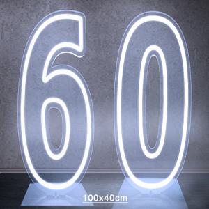 RGB 깜박이는 아크릴 디지털 조명, 달콤한 생일 선물, 아기 야간 조명, 100cm 큰 숫자 1 네온, 39 인치, 1 16 18 21 세