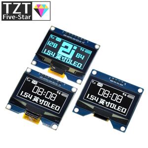 TZT 1.54 인치 4PIN 7PIN 흰색 파란색 OLED 스크린 모듈 CH1116 / SSD1309 드라이브 IC SSD1306 SPI 인터페이스 128*64 호환