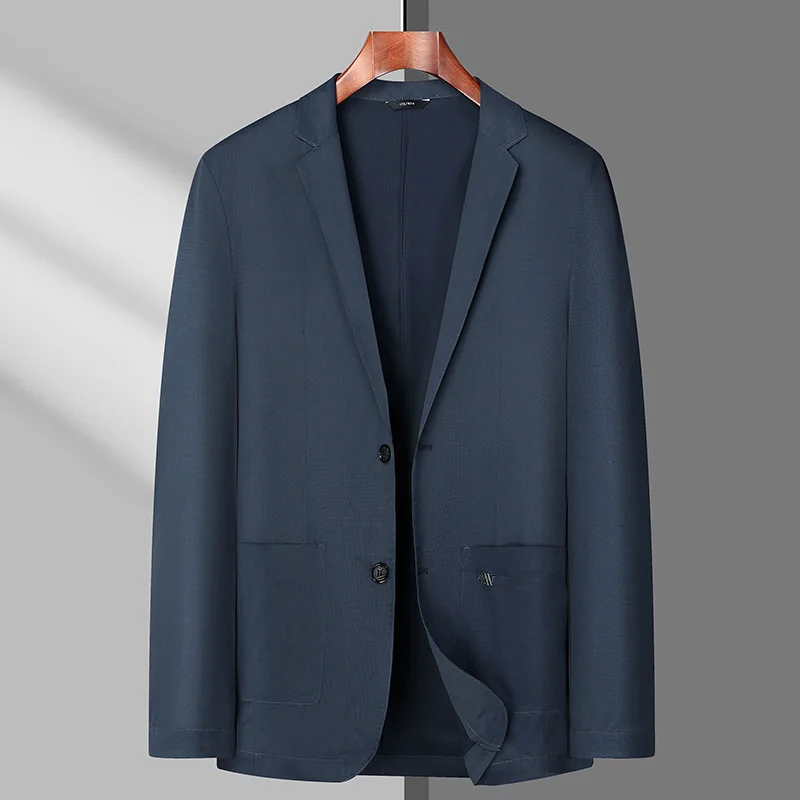 여름 얇은 남성 블레이저 아이스 실크 통기성 스트레치 캐주얼 정장 7XL 8XL 플러스 사이즈 정장 재킷 6XL 경량 블레이저 145kg