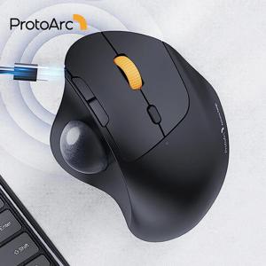 ProtoArc 무선 트랙볼 마우스 2.4g 인체공학적 롤러볼 마우스 충전식 블루투스 컴퓨터 마우스 3 장치 연결