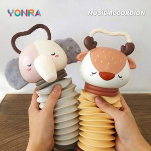 2-in-1 전자 아코디언 아기 어린이 침대 펜던트 침대 벨 유모차 유아 딸랑이 신생아 장난감에 대한 감각 0 12 24 36 개월