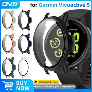 프리미엄 PC 케이스 및 강화 유리, Garmin Vivoactive 5 용 스크래치 방지 스크린 보호대 필름 및 범퍼 보호 커버 액세서리