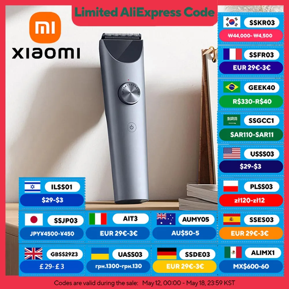 XIAOMI MIJIA 오리지널 헤어 클리퍼 2 커팅 머신 트리머 전문 티타늄 합금 블레이드 충전식 이발사 면도기 커터