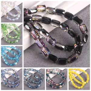 20pcs 실린더 모양 8x6mm 반짝 이는 다채로운면 처리 된 크리스탈 유리 느슨한 구슬 보석 만들기 DIY 공예 결과