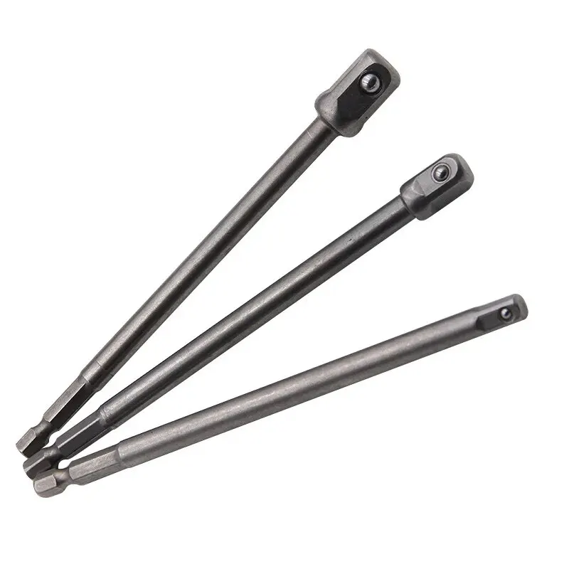 3pc 150mm 어댑터 전기 나사 1/2 드라이버 스퀘어 헤드 3/8 육각형 1/4 확장 어댑터 도구 액세서리 세트