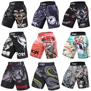 훈련 싸움 반바지 남자 복싱 MMA 전투 BJJ 격투 피트니스 무에타이 킥복싱 승화 인쇄와 Gi 반바지 없음