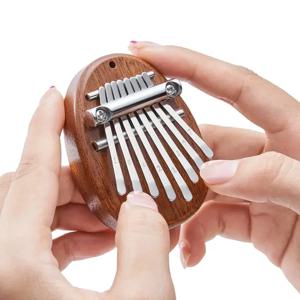 미니 Kalimba 8 키 엄지 피아노 1 팩 워터 드롭 스타일 귀여운 악기 어린이를위한 휴대용 절묘한 선물 세트
