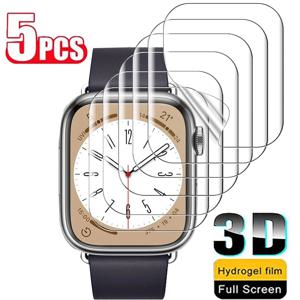 Apple Watch Ultra 2 1 49MM 6 5 4 SE 40/44MM 화면 보호기 용 5PCS 하이드로 겔 필름 Apple Watch Series 7 8 9 41MM 45MM 필름