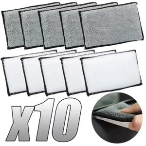 2-10Pcs 소프트 양면 마이크로 화이버 스크러빙 스폰지 자동차 가죽 청소 마이크로 화이버 타월 왁스 스폰지 자동 자세히 도구