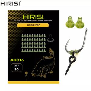 Hirisi 50pcs 고무 낚시 장비 물고기 후크 스토퍼 터미널 태클 액세서리 AH036