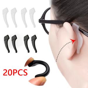 20pcs Anti-slip 실리콘 귀 그립 안경 안경 다리 귀고리 스토퍼 브래킷 패스너 액세서리 템플 팁 안경 홀더