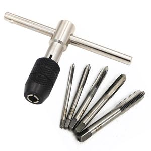 3-6mm T 자형 탭 렌치 5pc 핸드 탭 M3-M8 태핑 스크루 드라이버 렌치 나사 태핑 핸드 툴 세트