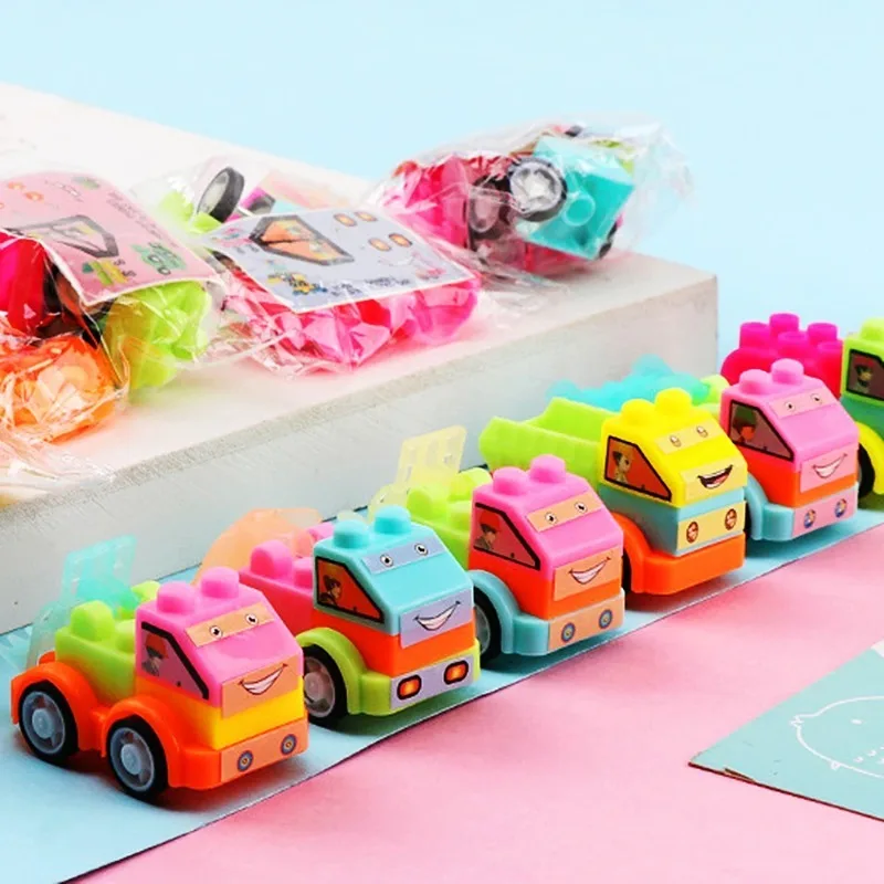 24Pcs DIY 퍼즐 빌딩 블록 자동차 장난감 건설 차량 어린이 베이비 샤워 생일 파티 선물 파티 호의 가방