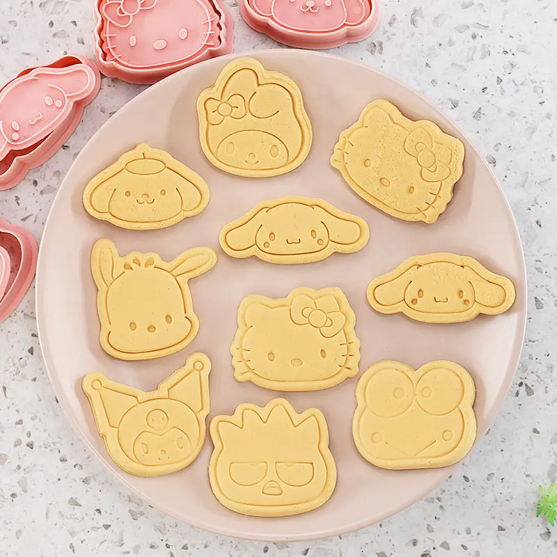 헬로 키티 만화 쿠키 커터 세트 Sanrio 귀여운 그림 Kuromi Cinnamoroll 모델링 디저트 금형 주방 용품 도구